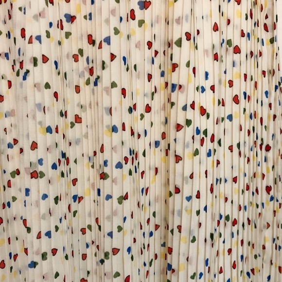 ModCloth Ivory Heart Print Pleated Dress - Picture 6 of 7